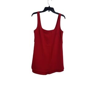 Anthro Maeve Tank Top Womens Small Red Double Layer Sleeveless Scoop Neck‎ Dress